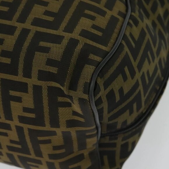 FENDI Zucca Canvas Shoes bag Brown Black Auth 134236 - Picture 4 of 16